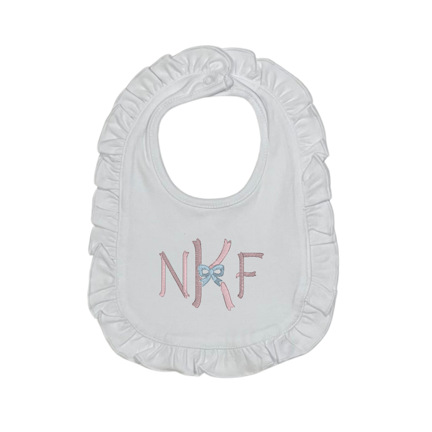 Ruffle Trim Bib or Burp Cloth