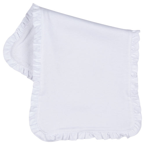 Ruffle Trim Bib or Burp Cloth