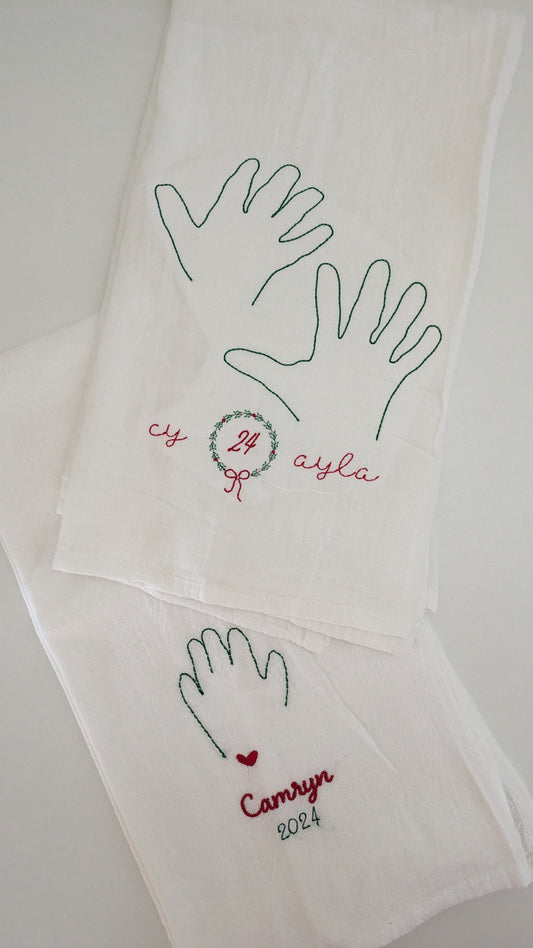 Custom Handprint Flour Sack Towel